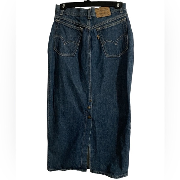 Levi Strauss & Co. Vintage Gold Label Button Fly Cotton Denim Jean Skirt Junior - Picture 1 of 5